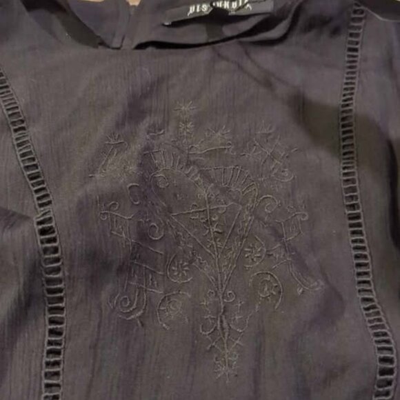 Disturbia blessing puff sleeve tie black midi dress size 4 new - Picture 4 of 6